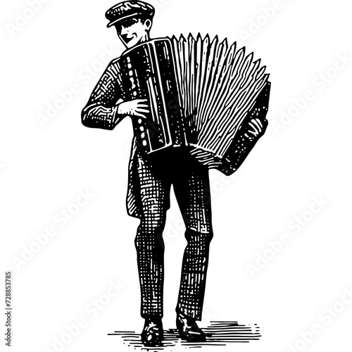 Man Playing Accordion 