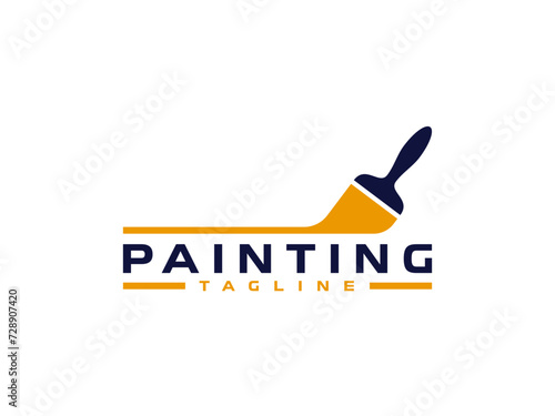 painting logo vector illustration. paint brush logo template