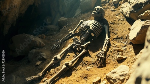 human body bones in a cave,historical discovery,human body,human bones