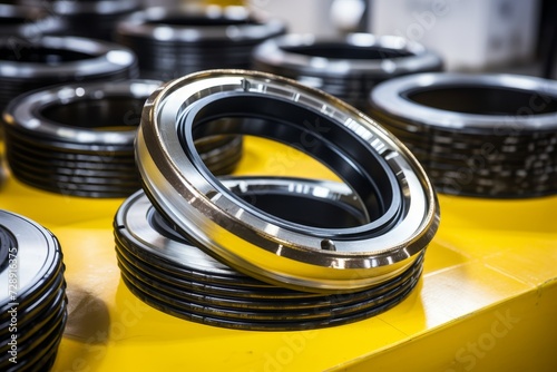 A Detailed View of a New Oil Seal, Freshly Manufactured in an Industrial Setting, Ready for Installation in a Mechanical Device