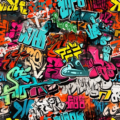 Dirty Graffiti Tags And Throw ups Graffiti Seamless pattern, Graffiti Seamless pattern, Graffiti background, Graffiti Pattern, AI Generative