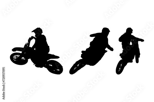 Motocross silhouette vector, suitable for various designs related to motorcycle, motorbike, biker, championship, offroad, motorsport and adventure themes.