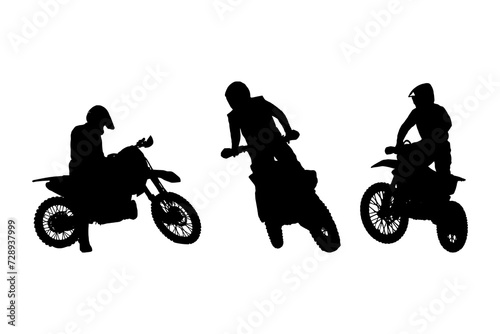 Motocross silhouette vector, suitable for various designs related to motorcycle, motorbike, biker, championship, offroad, motorsport and adventure themes.