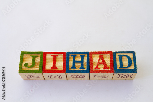 The term jihad displayed visually on a clear background with copy space