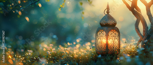 beautiful Lantern of ramadan Detailed Painting