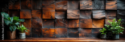 Old wooden wall. Wood texture background. Hardwood, dark old wood background, brushed wood tinted with dark polish. 