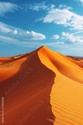 Brown sand texture of Sand dunes in Empty Desert, vertical background
