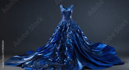 A dazzling and beautiful women's maxi dress in shining blue
