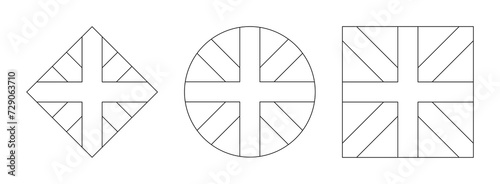 set of basque flag outline. vector illustration isolated on white background