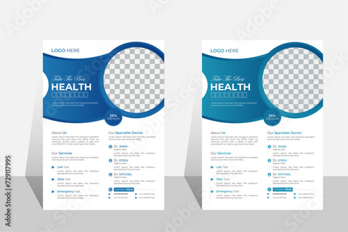Professional Dental Healthcare Medical Flyer Design, Vector, Graphic, A4, with Gradient