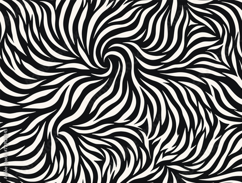 Perfectly seamless pattern, vector repeated abstract texture. Organic shapes background, black and white monochrome wallpaper