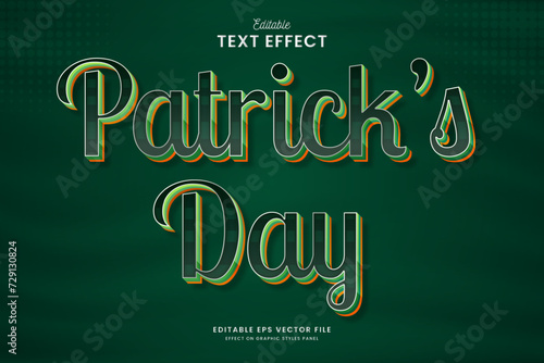 decorative editable st patricks day text effect vector design