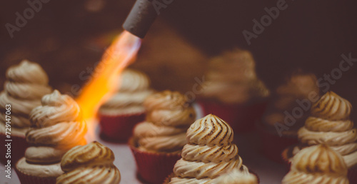 torch flaming cake