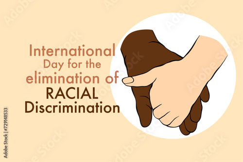 a person holding a hand with the words international day for the elimination of racial discrimination