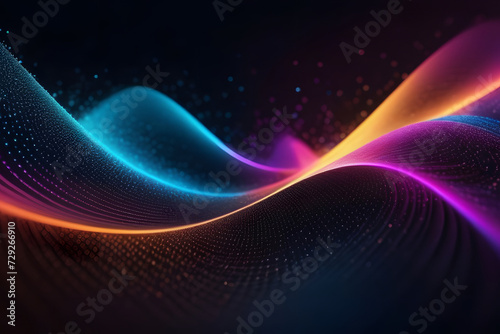 Vibrant Multicolor Wavy Futuristic Background with Glowing Particles and Dynamic Visual Effect