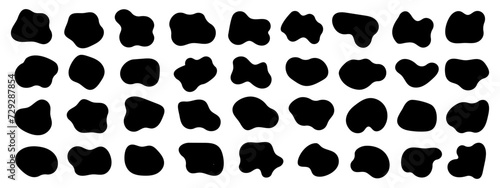 Amoeba blob shape vector illustration set 