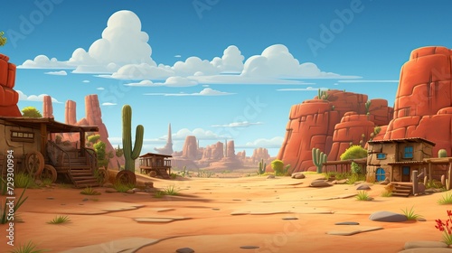 empty background, indigenous american west 3D cartoon