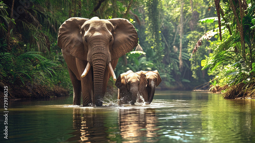 elephant in the river