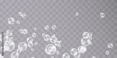 Bubble. Air bubbles over water on a transparent background.