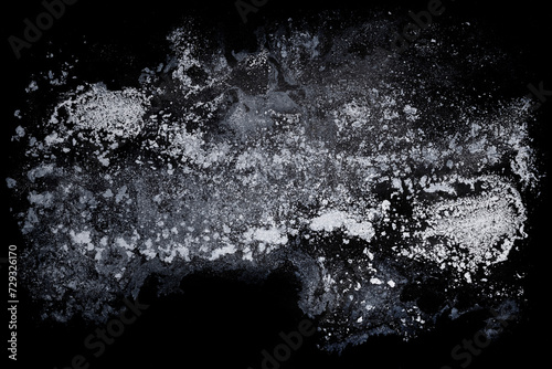 White Paint Smears On A Black Background