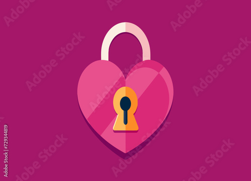 A heart-shaped lock with a hidden compartment. vektor illustation