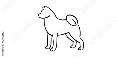 illustration of a akita dog