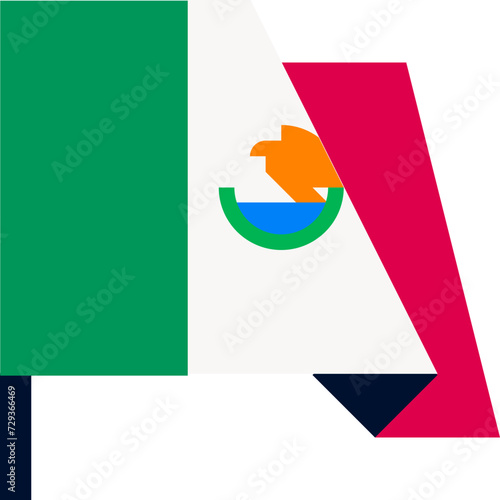Mexico: Mexican Flag, Eagle, Snake, Red, White, Green, Mexican Identity, Mexican Pride, Flag Illustration, Mexican Banner, Patriotic Symbol, Mexican Colors, National Symbolism, Mexican Heritage, Mexic