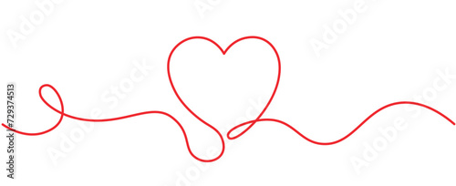Heart line art drawing vector illustration. Wedding, Valentines day design elements background.