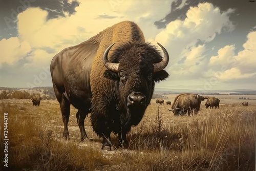 Early American buffalo picture