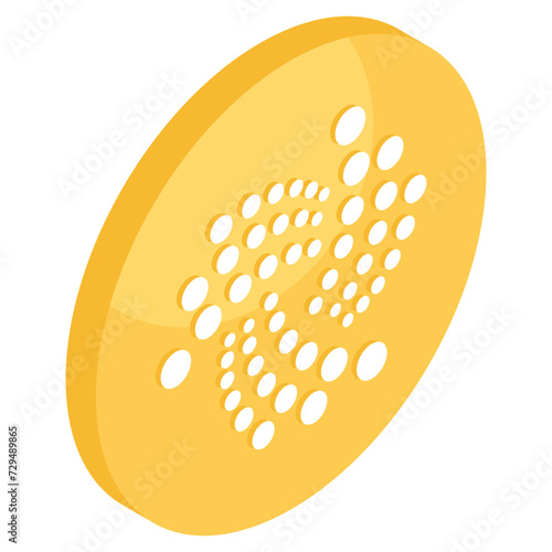 Vector design of iota coin, available for download 