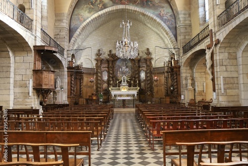L'église Saint Laurent, ville de Aubenas, département de l'Ardèche, France