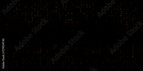 Binary cipher background. Cybernetics and advanced blockchain encryption code. Steganographic AI algorithm.