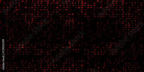 Digital code pattern. Matrix binary malware code. Algorithmic big data background.