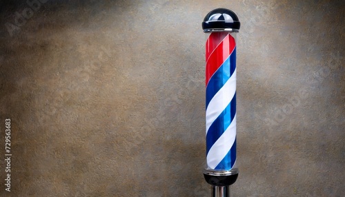 barber pole barbershop pole on a textured background with copy space