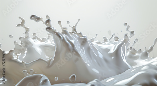 milk splash illustration in 3d in