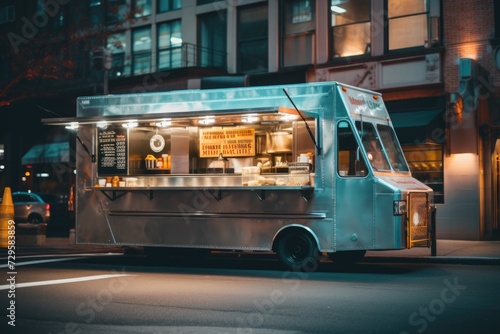 Exterior of a food truck in new york
