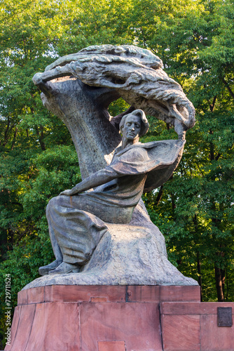 Frederic Chopin Monument in Lazienki Park, Warsaw, Poland