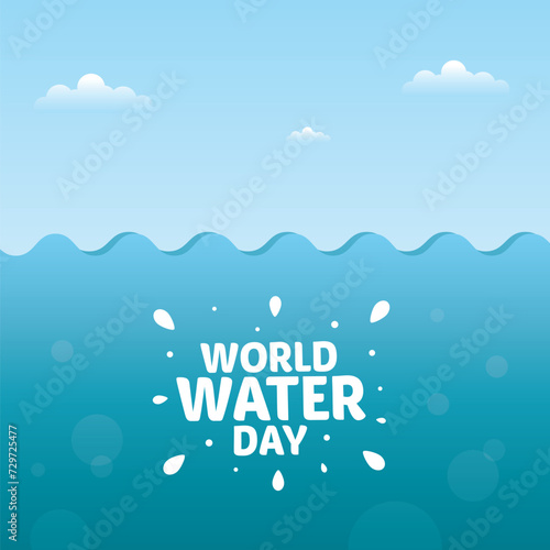 World Water Day Campaign Design Vector. Great for greeting card, poster and banner. To raise awareness about the critical role water plays in peace and stability, and to inspire. flat style design.