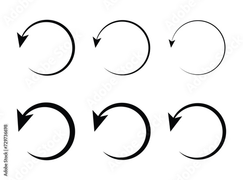 Refresh icon or symbol, restart icon circle arrow symbolizes vector.