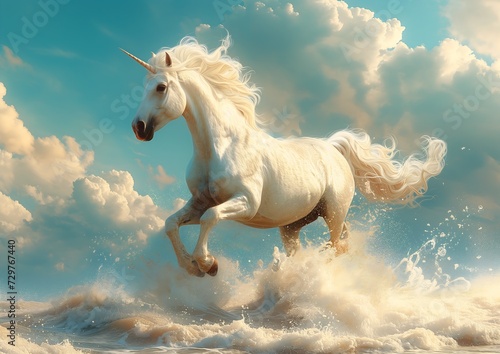 white horse running deep sunny day princess unicorn flying sky city cortez cute flutter unicorns