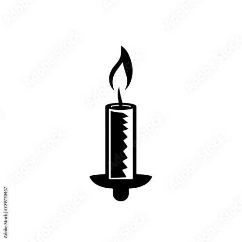 Candle Logo Monochrome Design Style