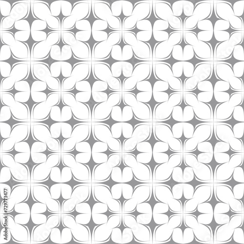 Geometric Flowers Vector Seamless Pattern