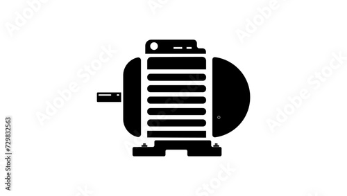 electric motor, black isolated silhouette