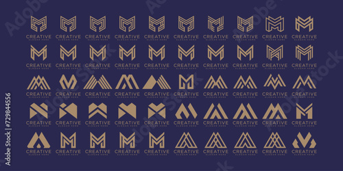 Set of letter m logo, logo m, initial m symbol