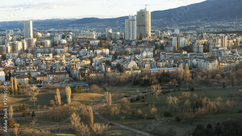 Aerial view of park center Sofia Bulgaria