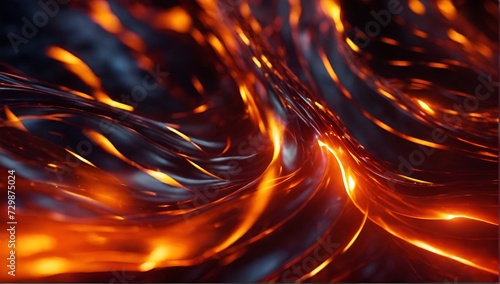abstract background of fire waves with smooth lines