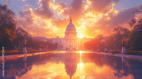 Sunset Serenade A Capitol Hill Celebration Generative AI