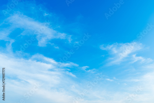 beautiful airatmosphere bright blue sunset sky background abstract clear texture with white clouds.