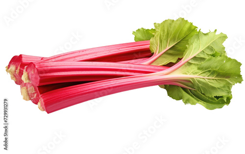 Organic Beauty and Earthy Appeal of Fresh Rhubarb Stalks on a White or Clear Surface PNG Transparent Background.