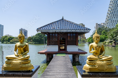 Gangarama Sima Malaka Temple in beira lake in colombo 